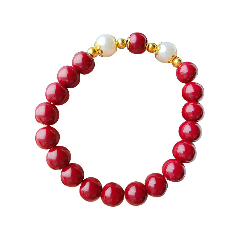 Cinnabar Shell Pearl Fashion Bracelet