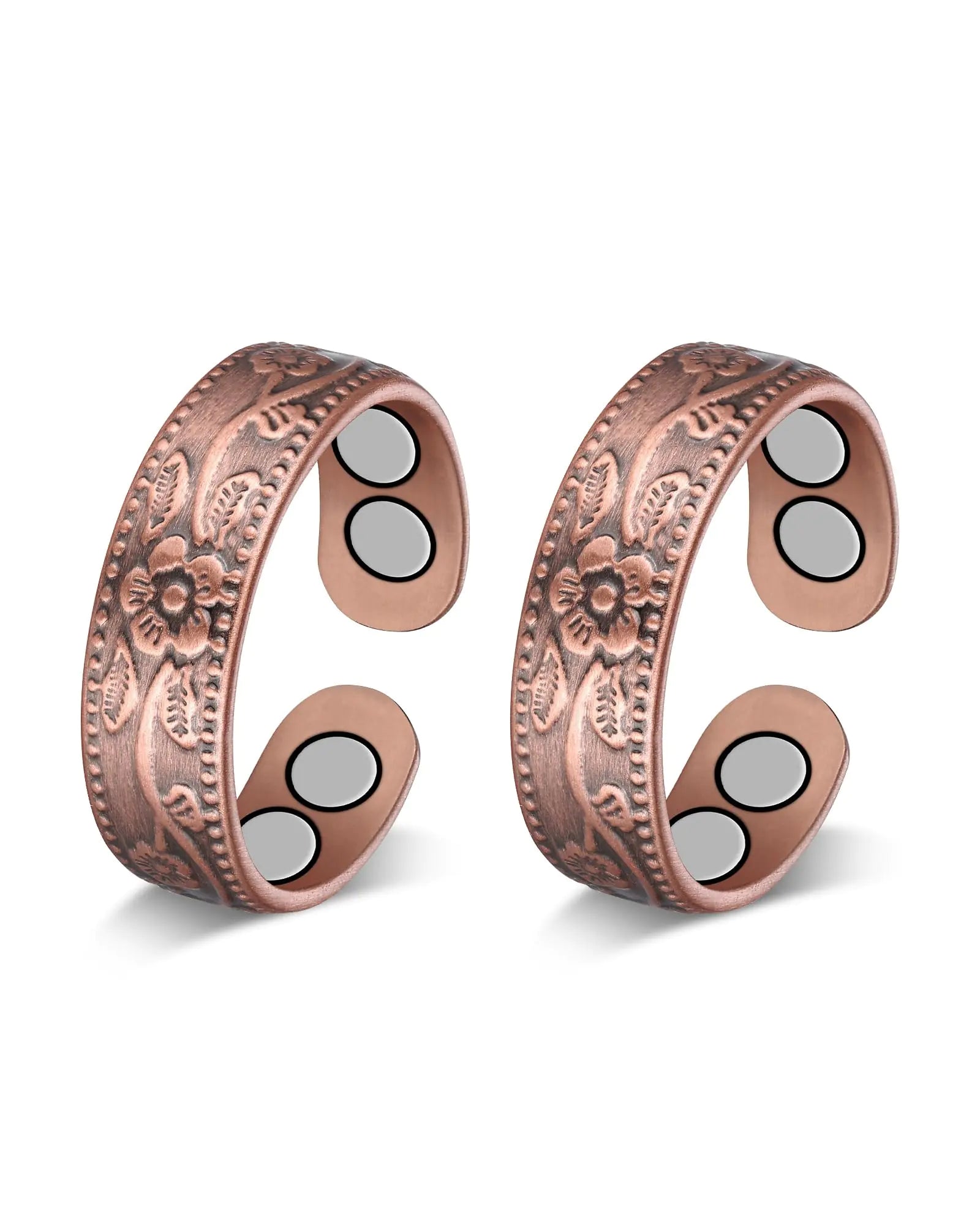Jecanori Copper Rings for Women Pure Copper Magnetic Lymphatic Drainage Rings