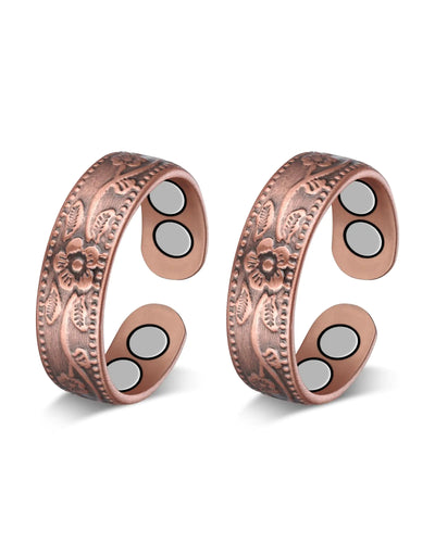 Jecanori Copper Rings for Women Pure Copper Magnetic Lymphatic Drainage Rings