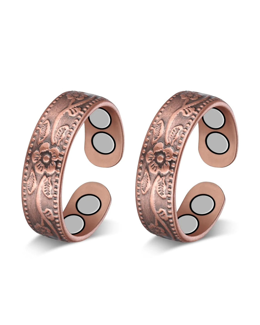 Jecanori Copper Rings for Women Pure Copper Magnetic Lymphatic Drainage Rings